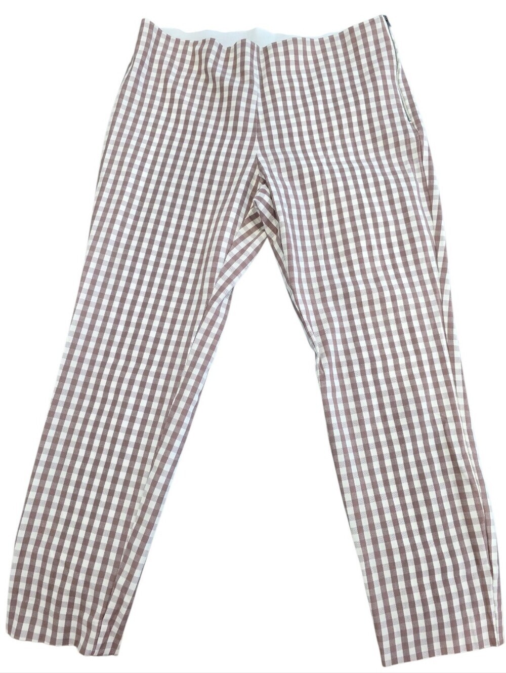 a new day Light Brown and White Gingham Pants Size 12